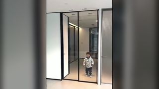 GRH titanyum magnezyum alüminyum alaşımlı mutfak balkon sürgülü kapı son derece dar kenarlı üç bağlantı