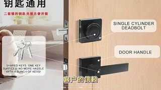 Çinko alaşım kolu kilidi üç çubuk kolu Amerikan minimalist banyo kilidi yatak odası kapısı kilidi kolu b