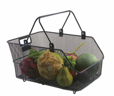 Modern Tarzı Yıkanabilir Sepete Metal Siyah Tel Sandık Dondurucu Organizer Ev İçin Meyve Depolama Sepeti