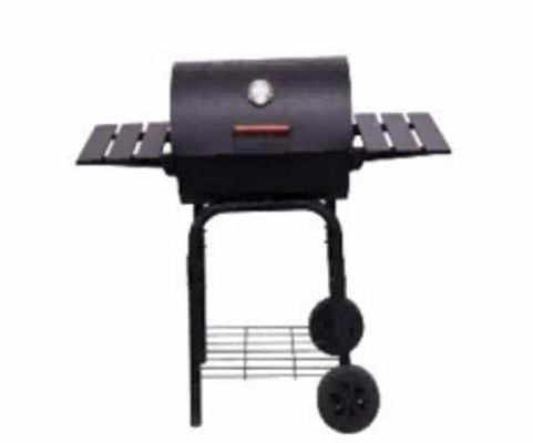 OEM Round Barrel Type BBQ Grills Outdoor Trolley Movable Large Charcoal Barbecue Grills with Side Panels
