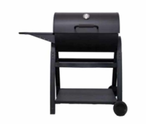 OEM Round Barrel Type BBQ Grills Outdoor Trolley Movable Large Charcoal Barbecue Grills with Side Panels