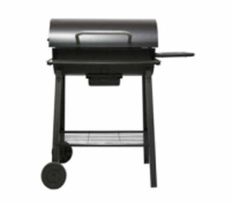 OEM Round Barrel Type BBQ Grills Outdoor Trolley Movable Large Charcoal Barbecue Grills with Side Panels