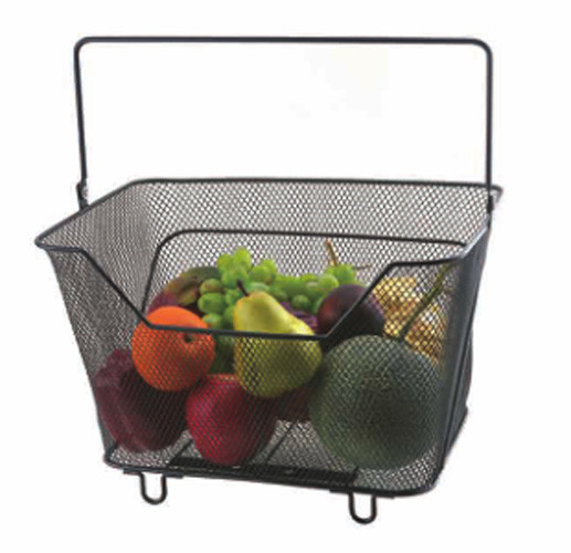 Modern Tarzı Yıkanabilir Sepete Metal Siyah Tel Sandık Dondurucu Organizer Ev İçin Meyve Depolama Sepeti