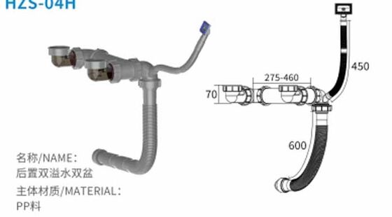 Fabrika yapımı sepet filtreleri ile tek kabuklu lavabo drenaj cihazı, mekan tasarrufu ve mutfak lavabo için özelleştirme drenaj kitini destekler