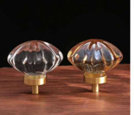 30mm Genişliği Modern Basit Kristal Cam Halkası Kapak Kapak Halkası Çaydanlık Donanım Dolabı Çekmece Düğmeleri